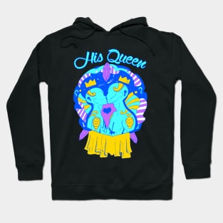 Blue Lovers Kiss - His Queen Hoodie